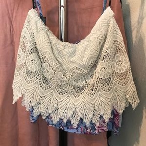White Lace Crop Top